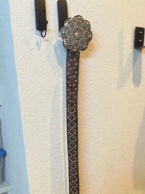 Brown Studded Leather Belt